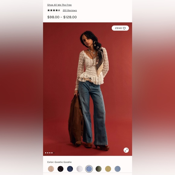 Free People We The Free Libre Wide-Leg Jeans Goodie Goodie size 26 2 - Picture 11 of 12